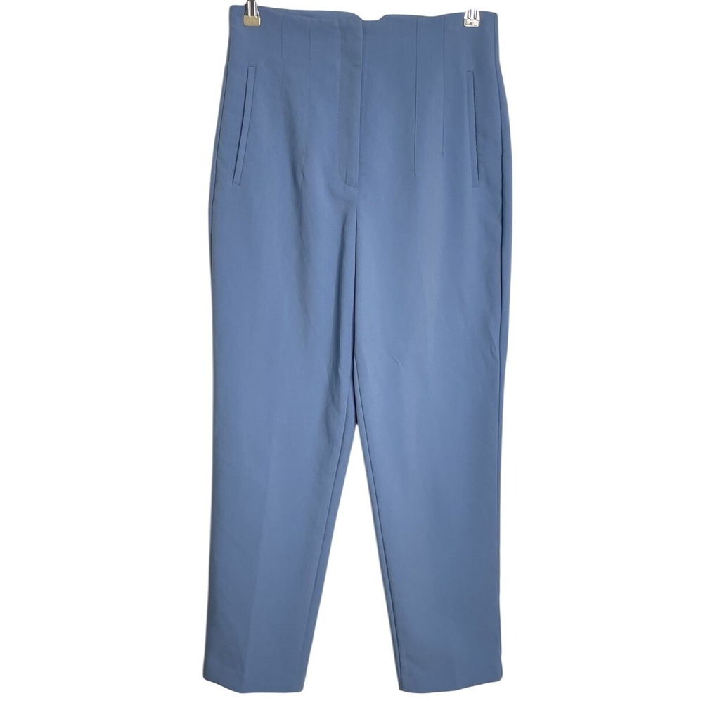 Zara Blue High Waist Pleated Tapered Dress Pants Work Trousers Medium